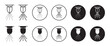 fire sprinkler icon set in black fill and outline style.