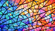 Vibrant Stained Glass Window with Tree Branch - Enhanced by Generative AI