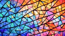 Vibrant Stained Glass Window With Tree Branch - Enhanced By Generative AI