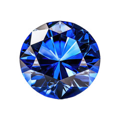 Wall Mural - Sapphire gem isolated on transparent background. Generative AI