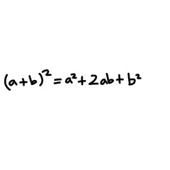 Simple math algebra formula written in handwriting style