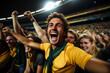 Australian football fans celebrating a victory  
