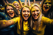 Swedish Football Fans Celebrating A Victory  