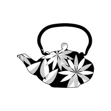 Stylized Illustration Of A Teapot With Flowers