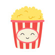 cartoon vector illustration of funny popcorn character