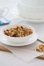 Bowl Of Organic Granola Served At A Table