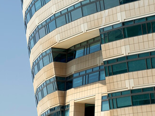 Wall Mural - detail of modern buildings in barcelona harbor view from the sea