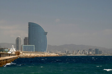 Wall Mural - barcelona harbor view from the sea