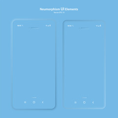 Wall Mural - a set of user interface elements for a mobile application in blue. a set for developing a modern mob