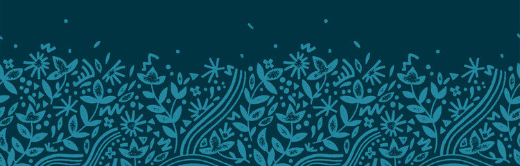abstract doodle seamless pattern with floral elements, fun background, great for summer textiles, ba