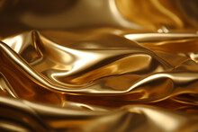 Liquid Gold Textile Abstract Design Background. Generative AI