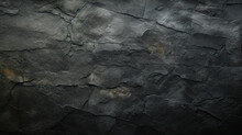 Black Concrete Wall , Grunge Stone Texture , Dark Gray Rock Surface Background Panoramic Wide Banner