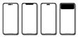 © suriyapong - Smartphone similar to iphone 14 with blank white screen for Infographic Global Business Marketing Plan, mockup model similar to iPhone 15 isolated Background of ai digital investment economy. HD