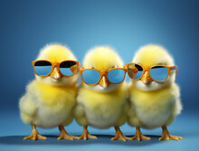 White Poultry Chick Bird Yellow Baby Small Chicken Animal Farming Young Sunglasses