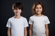 © Fotostockerspb - young boy and a girl posing in a pair of white t shirts