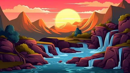 Wall Mural - abstract background mountains. stunning banner design with a nature-inspired background featuring a 