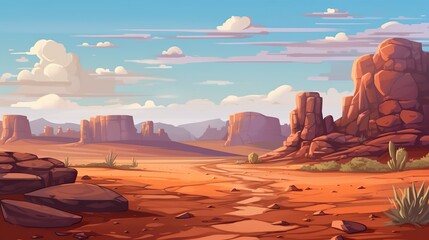 Wall Mural - abstract background desert. creating of a captivating banner design with an illustrated desert backd