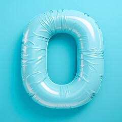 Colorful Blue Air Mattress in the Shape of the Letter O