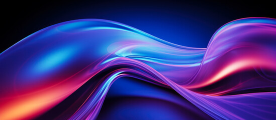 Abstract fluid 3d render holographic iridescent neon curved wave in motion background. Gradient design element for banners, backgrounds, wallpapers and covers