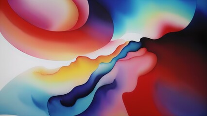 illustration of a vibrant and dynamic abstract painting with swirling colors