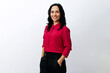 © kleberpicui - Portrait of Brazilian business woman over neutral background. Confident young latin businesswoman