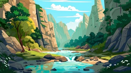 Wall Mural - abstract background a river. using of a scenic background to enhance the illustration of a river flo
