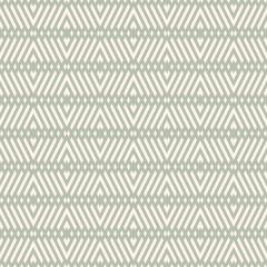 Wall Mural - Vector geometric lines seamless pattern. Simple texture with grid, lattice, diagonal stripes, chevron, rhombuses. Abstract subtle linear graphic background. Repeat decorative geo design. Sage color