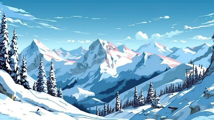 Wall Mural - abstract background snow covered mountains. an exquisite illustration showcasing the beauty of snow-
