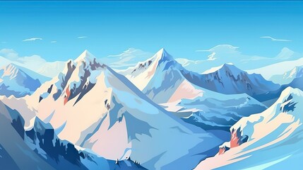 Wall Mural - abstract background snow covered mountains. a visually striking banner design showcasing an illustra