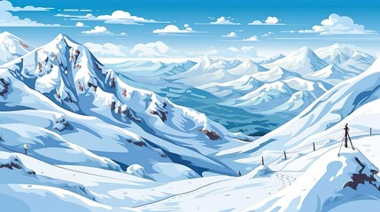 Wall Mural - abstract background snow covered mountains. the breathtaking scenery of snow-capped mountains in nat