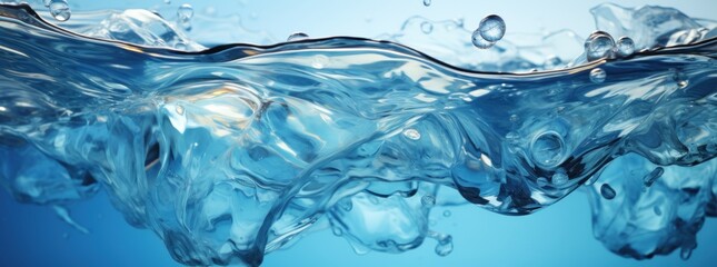 Wall Mural - water splash in water, splash in the water, wave, water, blue, splashes, drops , background, generated Ai