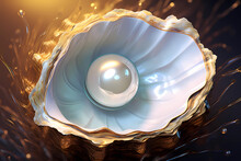 Illustration Of The Close Up Of A Pearl Inside A Shell