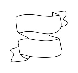 Wall Mural - Line ribbon banner icon, Web design element. Hand drawn vector illustration. Place for your text for business, greeting card and holidays copy space