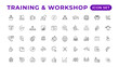 © artnazu - Training and workshop linear icons collection.Set of thin line web icon set, simple outline icons collection, Pixel Perfect icons, Editable vector illustration.