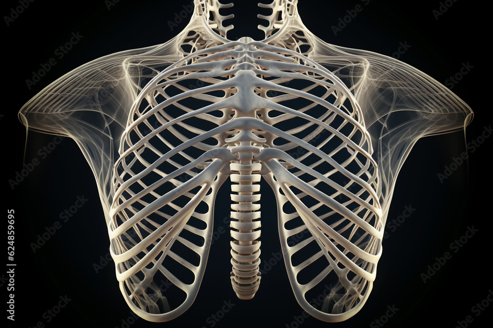 X-ray of human rib cage 3d illustration Stock Illustration | Adobe Stock
