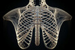 X-ray of human rib cage 3d illustration