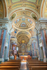 Wall Mural - IVREA, ITALY - JULY 15, 2022: The nave of church Chiesa di San Salvatore.