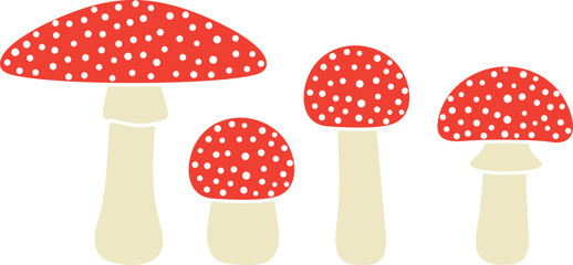 Wall Mural - Fly agaric logo. Isolated fly agaric on white background