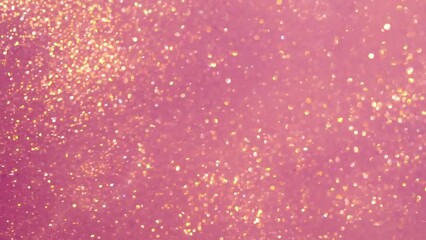 Wall Mural - abstract gold particles on pink background. gold particles in liquid float and glisten. sparkling go