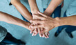© xy - People putting hands together,  team work concept