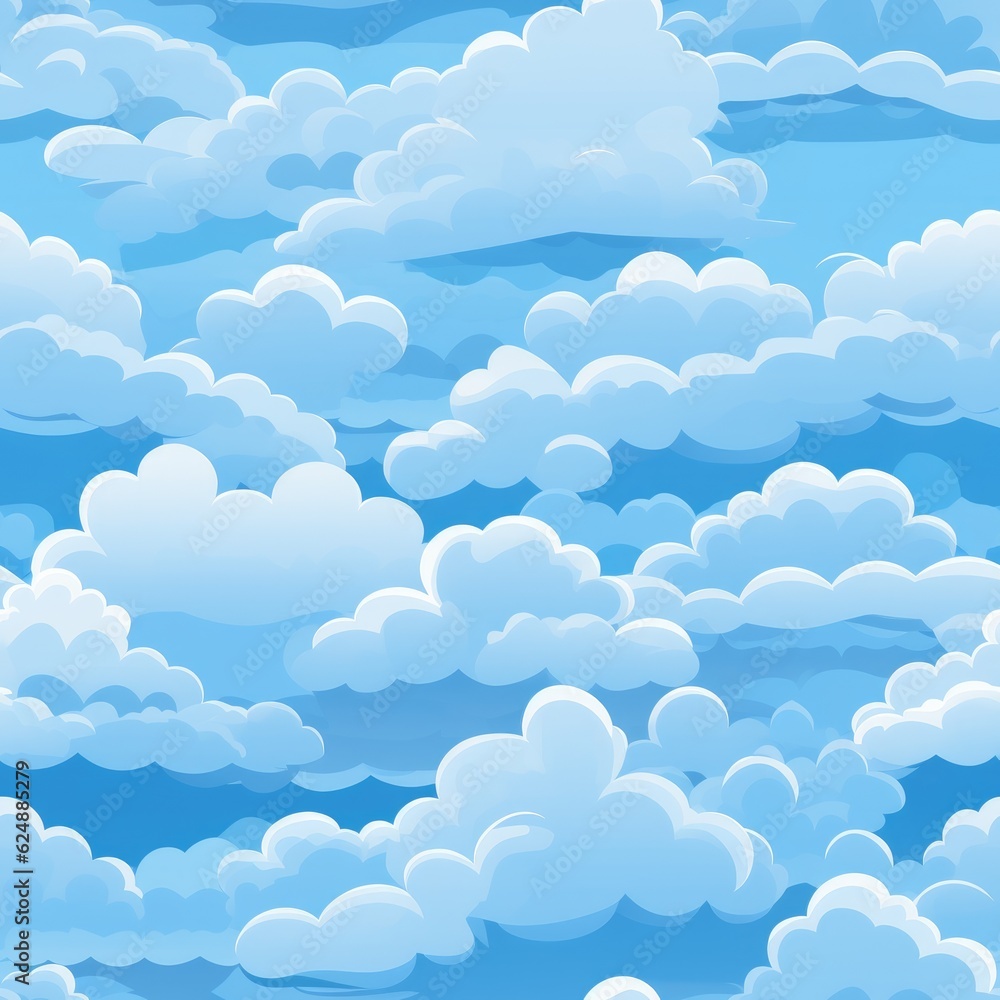 Clouds seamless pattern, generative ai