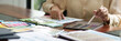© mojo_cp - Startup creative designer women planing a project ideas with color palette..