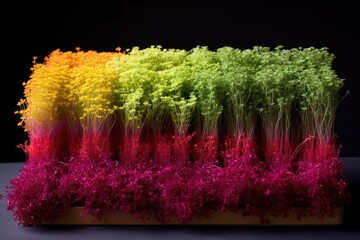 Poster - gradient display of microgreens from seed to harvest, created with generative ai