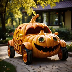 Pumpkin  car for Halloween party