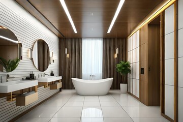  bathroom interior with bathroom generated Ai Technology