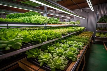 Poster - automated hydroponic system with computer monitoring, created with generative ai