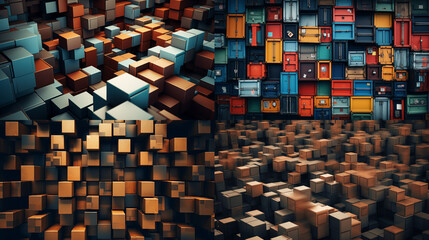 Poster - abstract background made of cubes