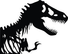 T-Rex Tyrannosaurus Rex Dino Skeleton Icon.
