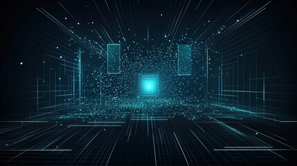 Abstract technology big data background created with Generative AI technology.