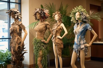 Wall Mural - mannequins wearing eco-friendly, sustainable fashion, created with generative ai